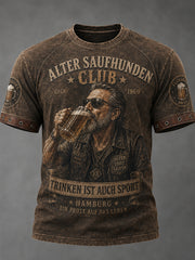 Herren-Raglan-T-Shirt mit Vintage-Schriftzug-Print