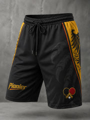 Herren-Sportshorts mit Tischtennis-Motiv-Print