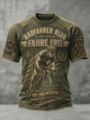 Herren-Raglan-T-Shirt mit Vintage-Schriftzug-Print