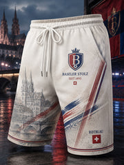 Sportliche Shorts mit fußballinspiriertem Print für Herren