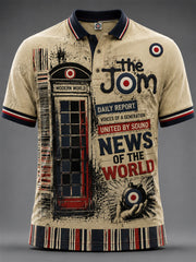 Herren Retro Punk Musik Das Mod father Paul Weller Bedrucktes Polo-Shirt