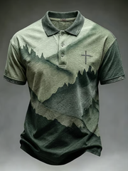 Herren-Retro-Glaubens-Poloshirt