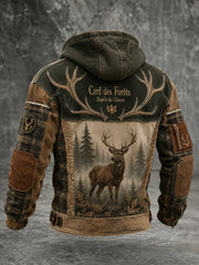 Herren-Strickjacke mit Kapuze für die französische Jagdsaison