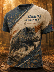 Französische Jagd saison für Männer kurze Ärmel T-Shirt