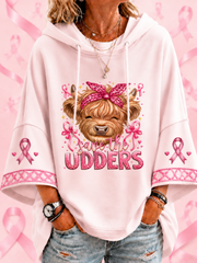 Damen-Kapuzenpullover Save The Udders mit kurzen Ärmeln