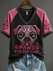 Damen Pfoten für die Heilung Bulldogge Rosa Sugar Skull Print Kurzarm T-Shirt