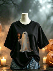 Kurzärmliges T-Shirt für Damen Halloween-Geist