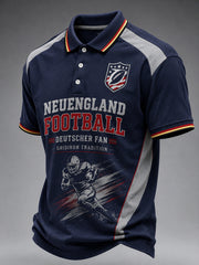 Herren-Rugbyclub-Graphic-Polo-Shirt mit kurzen Ärmeln