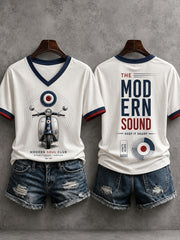 Frauen Mods Kultur Uk Musik Liebhaber Business-Stil Kurzarm T-Shirt