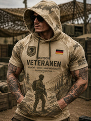 Herren-Raglan-Sweatshirt mit kurzen Ärmeln und militärischem Gedenkdruck