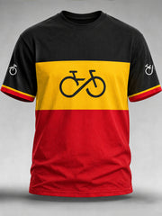 Herren Belgien Cyclo-Cross bedruckt Vintage Mode Lose Kurzarm T-Shirt