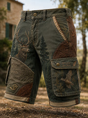 Französische Herren-Jagd saison Kunstdruck Freizeit shorts