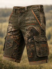 Herren-Kunstdruck mit französischem Jagdmotiv – Freizeithose