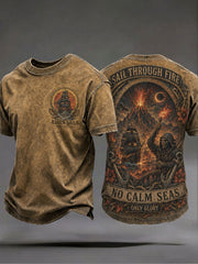 Herren-T-Shirts "Segeln durch Feuer, keine ruhige See, nur Ruhm"