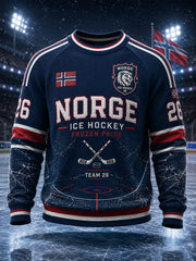 Langärmliges Raglan-T-Shirt für Männer mit Hockey-Themen druck