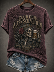 Frauen-T-Shirt mit humorvollem Spruch und kurzen Ärmeln