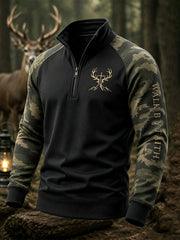 Herren-Vintage-Western-Sweatshirt mit traditionellem Rentiermuster