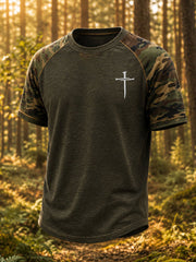 Herren-T-Shirt mit Kreuz-Kurzarm