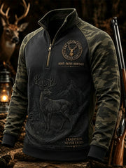 Herren-Vintage-Western-Sweatshirt mit traditionellem Rentiermuster