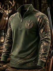 Herren-Vintage-Western-Sweatshirt mit traditionellem Rentiermuster