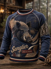 Langärmliges T-Shirt der französischen Jagd saison kunst für Männer