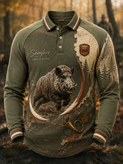 Französische Jagdsaison – Herren-Kunst-Waffel-Longsleeve-T-Shirt