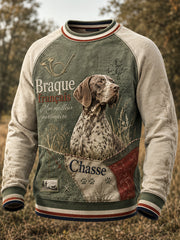 Herren-Kunst-T-Shirt mit langen Ärmeln – Französische Jagdsaison