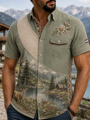 Herren-Hemd mit kurzen Ärmeln im österreichischen Landhausstil