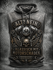 Humorvoller Slogan Unisex Lässiges Kapuzen-Top ohne Ärmel