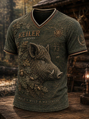 Herren-T-Shirt mit V-Ausschnitt zur deutschen Jagdsaison