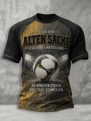 Herren-Lustiges Fußballfan-Print-T-Shirt mit kurzen Ärmeln
