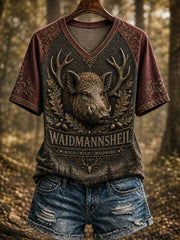 Frauen deutsche Jagd saison Rundhals Kurzarm T-Shirt