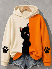 Frauen lustige niedliche Katze regelmäßige Sweatshirt