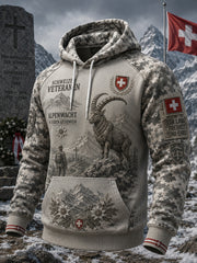 Herren-Vintage-Kapuzenpullover im militärischen Camouflage-Style mit Langarm