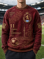 Rotes Bundesliga-Herren-Sweatshirt von Bayern München mit Fußball-Print, lässig geschnitten