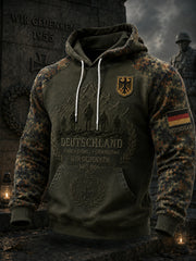 Herren-Vintage-Kapuzenpullover im militärischen Camouflage-Style mit Langarm