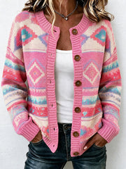 Damen Strickjacke mit geometrischem Muster