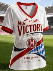 Damen Bayern München V-Ausschnitt schulter frei kurz ärmel iges T-Shirt