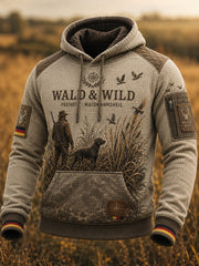 Herren-Kapuzenpullover im Übergrößen-Design mit abfallender Schulter und Taschen – deutsche Jagdsaison