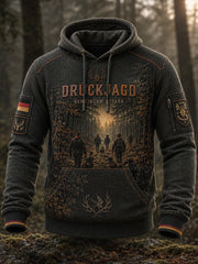 Herren-Kapuzenpullover im Übergrößen-Design mit abfallender Schulter und Taschen – deutsche Jagdsaison