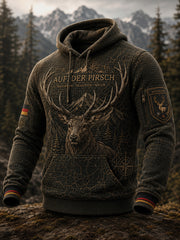 Herren-Kapuzenpullover im Übergrößen-Design mit abfallender Schulter und Taschen – deutsche Jagdsaison