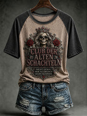 Frauen-T-Shirt mit witzigem Slogan-Print und Rundhalsausschnitt