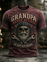 Lustiges Vintage-T-Shirt für Herren mit Totenkopf-Print – Geschenk für den Opa