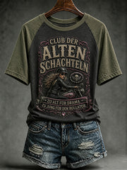 Frauen-T-Shirt mit witzigem Slogan-Print und Rundhalsausschnitt