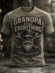 Lustiges Vintage-T-Shirt für Herren mit Totenkopf-Print – Geschenk für den Opa