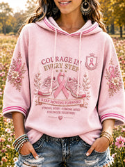 Frauen Brustkrebs Bewusstsein gedruckt lässig Kapuzen Sweatshirt