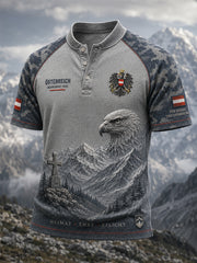 Herren-T-Shirt mit kurzen Ärmeln im österreichischen Militärstil