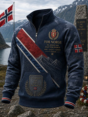 Herren Norwegian Military Journey Half-Zip Stand Kragen Sweatshirt