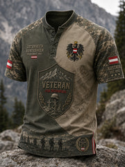 Herren-T-Shirt mit kurzen Ärmeln im österreichischen Militärstil