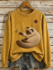 Lässiges Retro-Sweatshirt mit Animal-Print